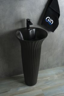 Раковина Gid Nb132bg 81114 накладная под черная  графит 41x41x84